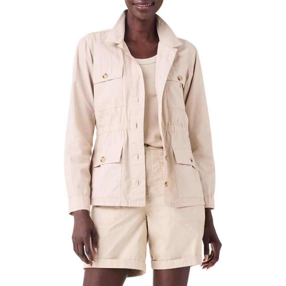 image:imageNICZOE womens Pocket Poplin JacketBrown Rice