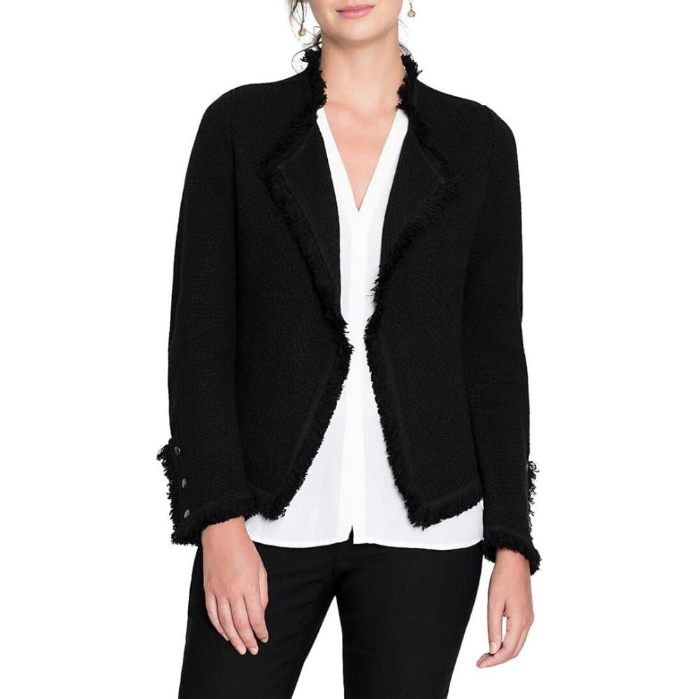 image:imageNICZoe Womens Fringe Mix JacketBlack Onyx