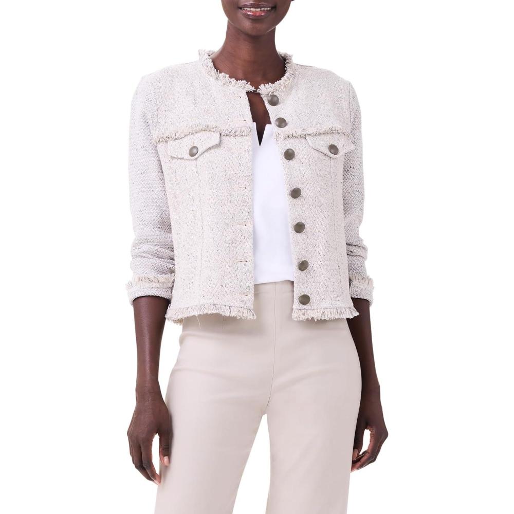 image:imageNICZoe Womens Utility Fringe Mix Knit JacketCobblestone
