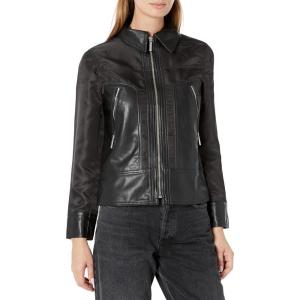 NIC+ZOE Women’s Faux Leather Mix Jacket(Black Onyx)