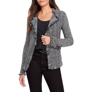 NIC+ZOE Women’s Fringe Mix Knit Jacket(Black Multi)