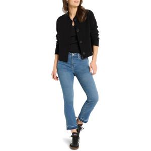 NIC+ZOE Women’s Knit Bomber Jacket(Black Onyx)