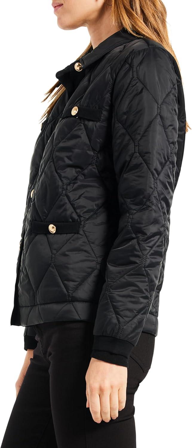 image:imageNICZOE Womens Knit Trim Puffer JacketBlack Onyx