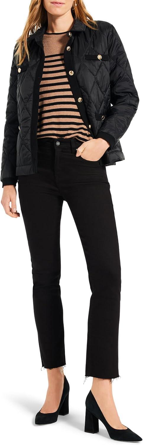 image:imageNICZOE Womens Knit Trim Puffer JacketBlack Onyx