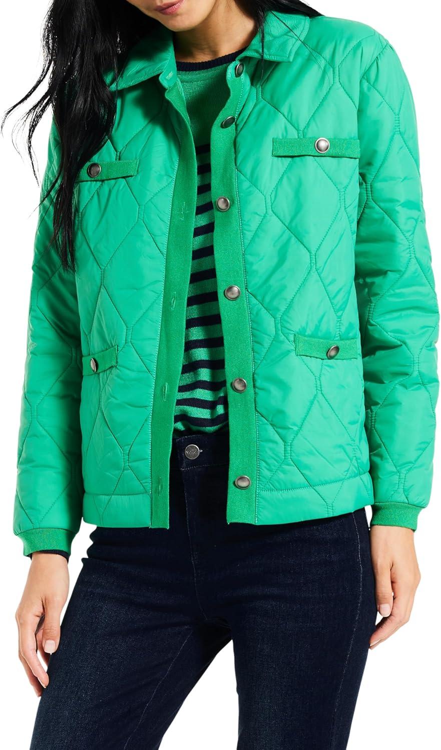 image:imageNICZOE Womens Knit Trim Puffer JacketFern