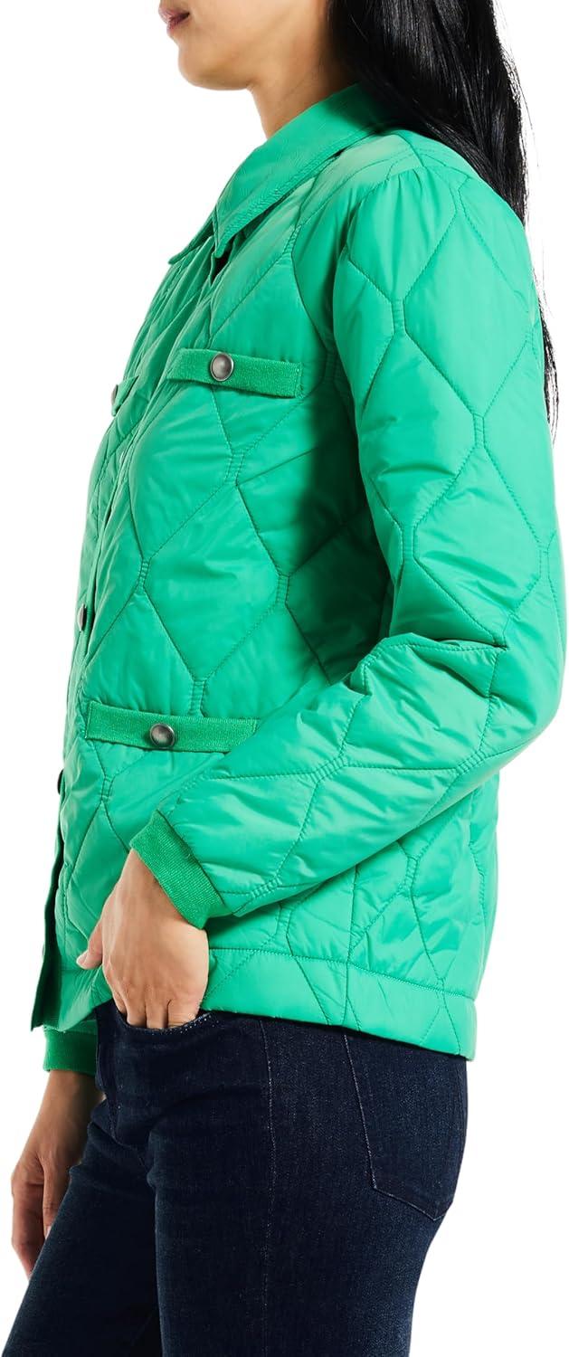 image:imageNICZOE Womens Knit Trim Puffer JacketFern