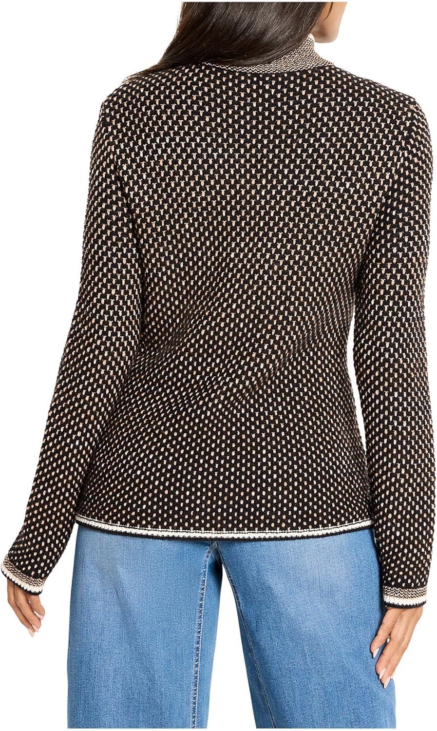image:imageNICZOE Womens Petite Brick Stitch Knit JacketNeutral Multi
