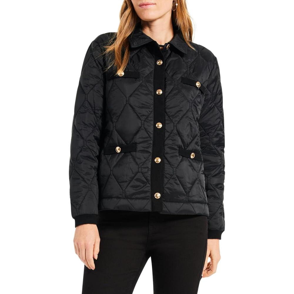 image:imageNICZOE Womens Knit Trim Puffer JacketBlack Onyx