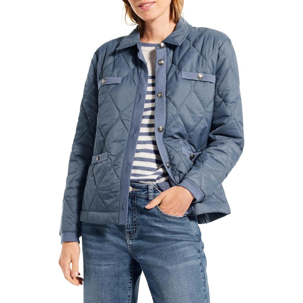 image:imageNICZOE Womens Knit Trim Puffer JacketBlue Waves