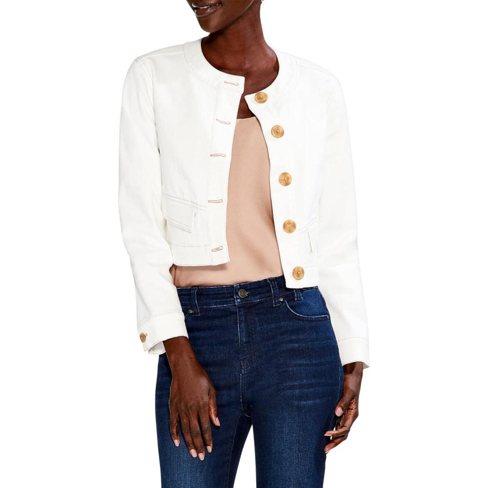 image:imageNICZOE Womens Top It Off Denim JacketPaper White