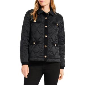NIC+ZOE Women’s Knit Trim Puffer Jacket(Black Onyx)