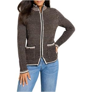 NIC+Zoe Women’s Brick Stitch Knit Jacket(Neutral Multi)