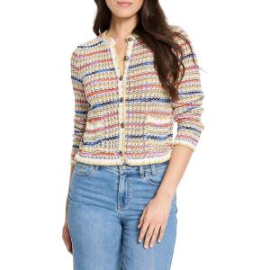 NIC+Zoe Women’s Coastal Crochet Knit Jacket(Neutral Multi)