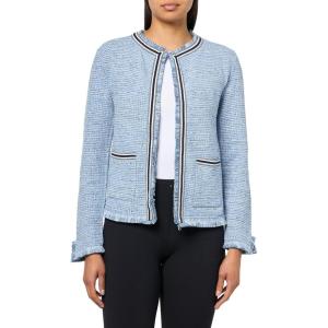 NIC+Zoe Women’s Indigo Fringe Mix Knit Jacket(Blue Multi)