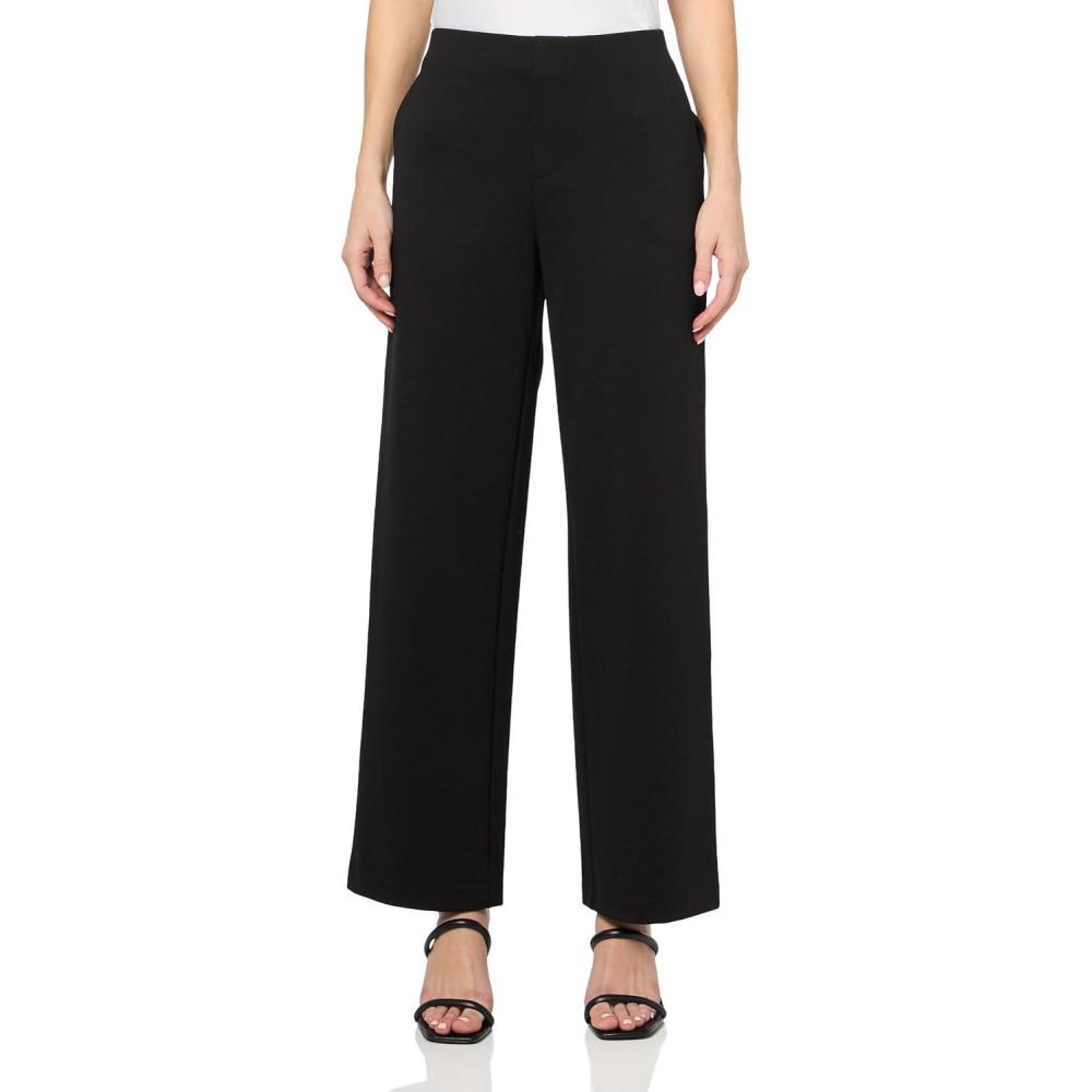 image:imageNICZoe Womens 305 Drapey Ponte Wide Leg PantBlack Onyx