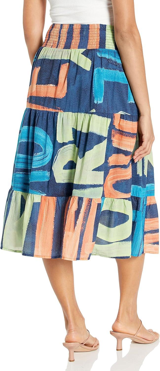 image:imageNICZOE Womens Love Art Joy SkirtIndigo Multi