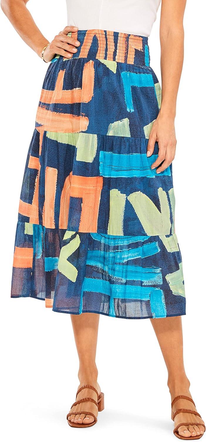 image:imageNICZOE Womens Love Art Joy SkirtIndigo Multi