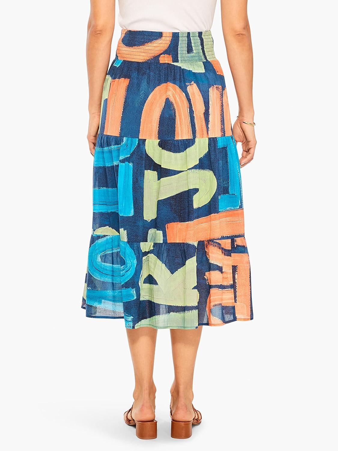 image:imageNICZOE Womens Love Art Joy SkirtIndigo Multi