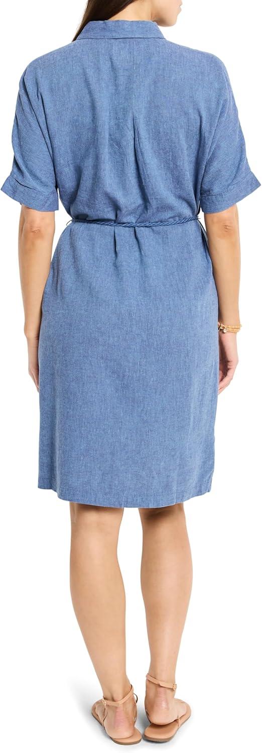 image:imageNICZOE Womens Rumba Linen Belted Devon DressBlue Mix