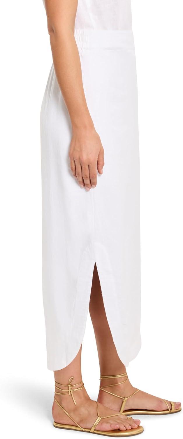 image:imageNICZOE Womens Rumba Linen Dip SkirtPaper White