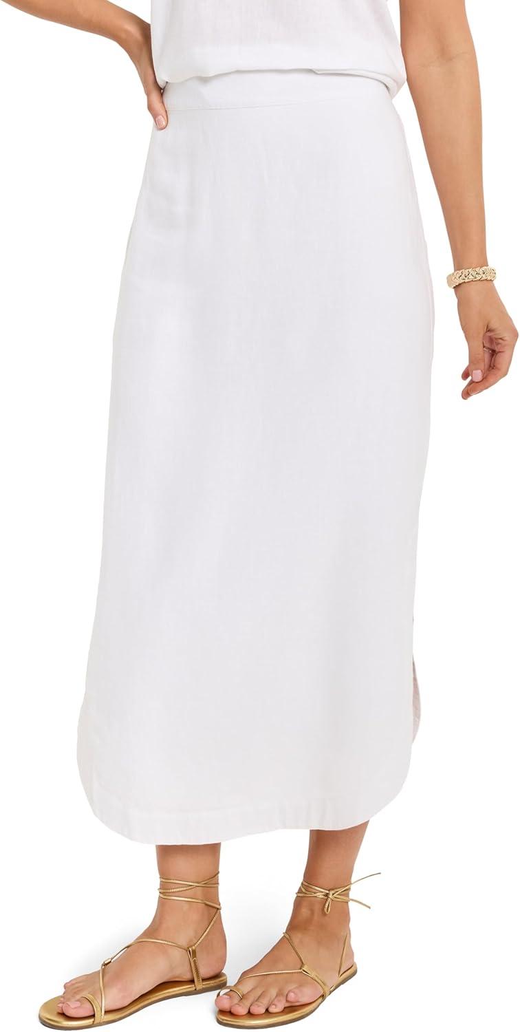 image:imageNICZOE Womens Rumba Linen Dip SkirtPaper White