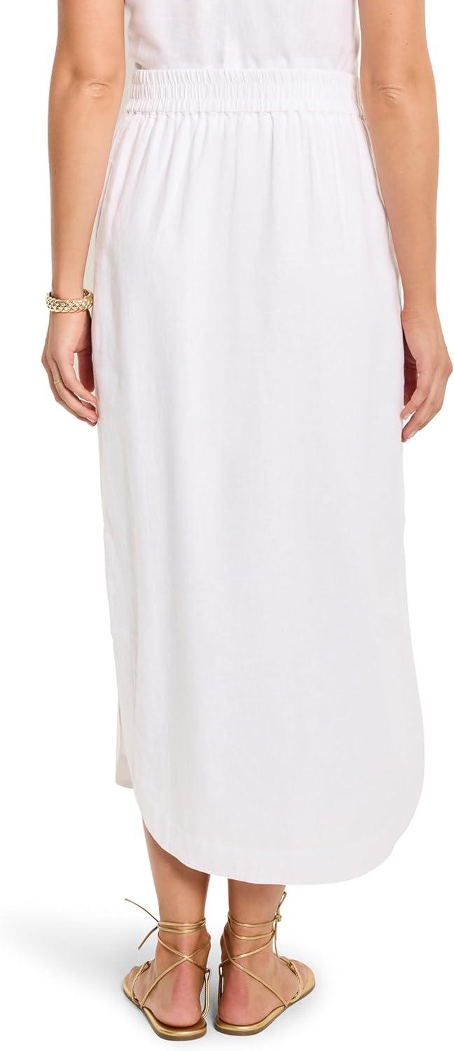 image:imageNICZOE Womens Rumba Linen Dip SkirtPaper White