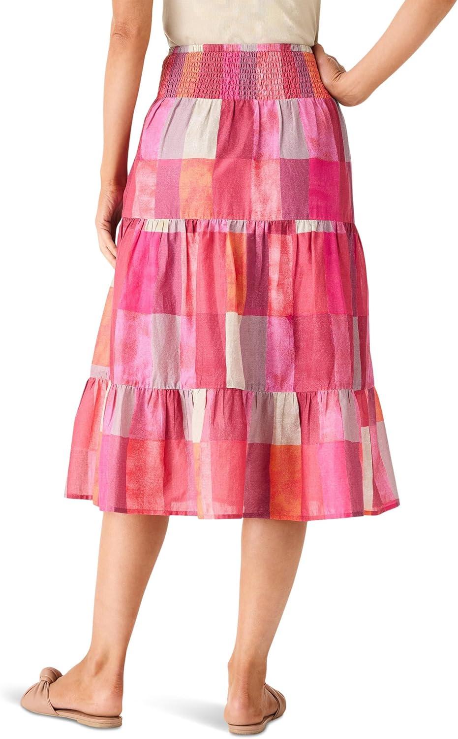 image:imageNICZOE Womens Sunset Plaid SkirtPink Multi
