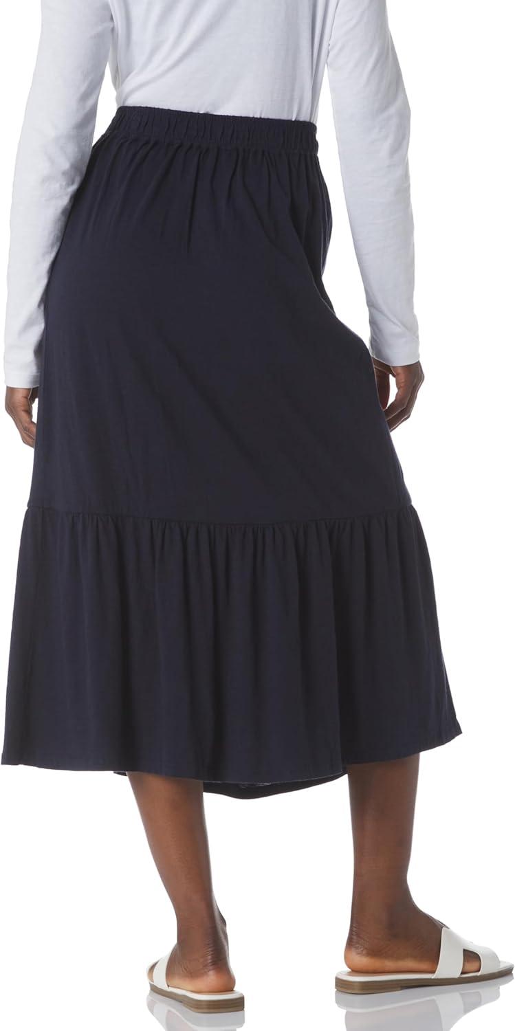 image:imageNICZOE Womens Tiered Midi SkirtDark Indigo