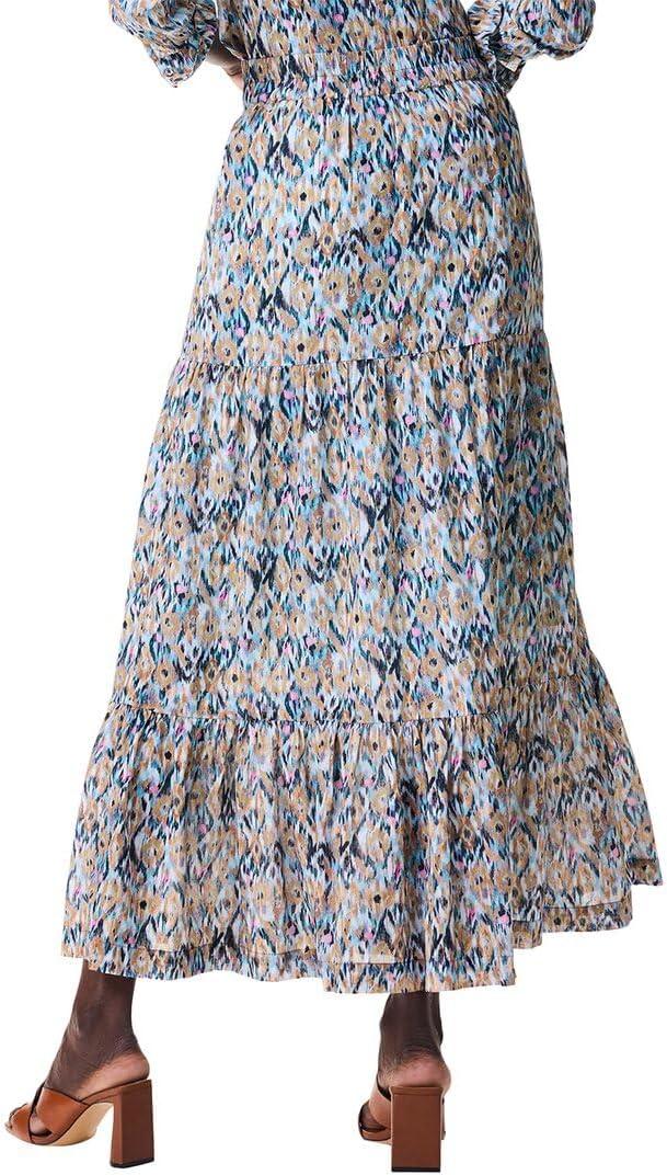 image:imageNICZOE Womens Up Beat Ikat Tiered SkirtBlue Multi