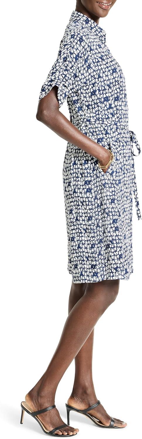 image:imageNICZoe Womens Etched Angles Belted Devon DressIndigo Multi