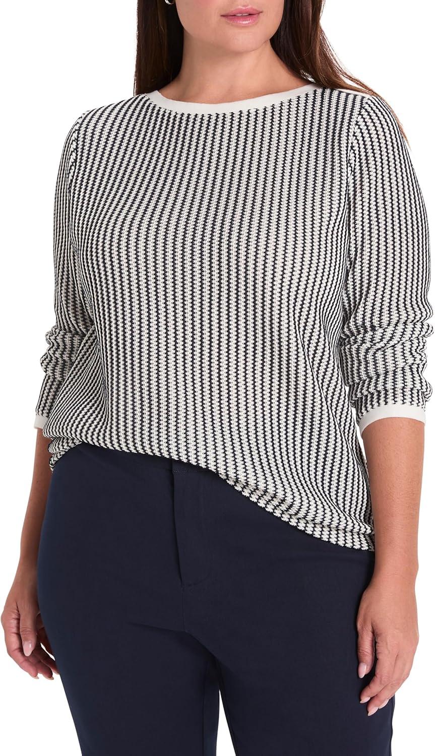 image:imageNICZoe Womens Zig Zag Knit TopIndigo Multi