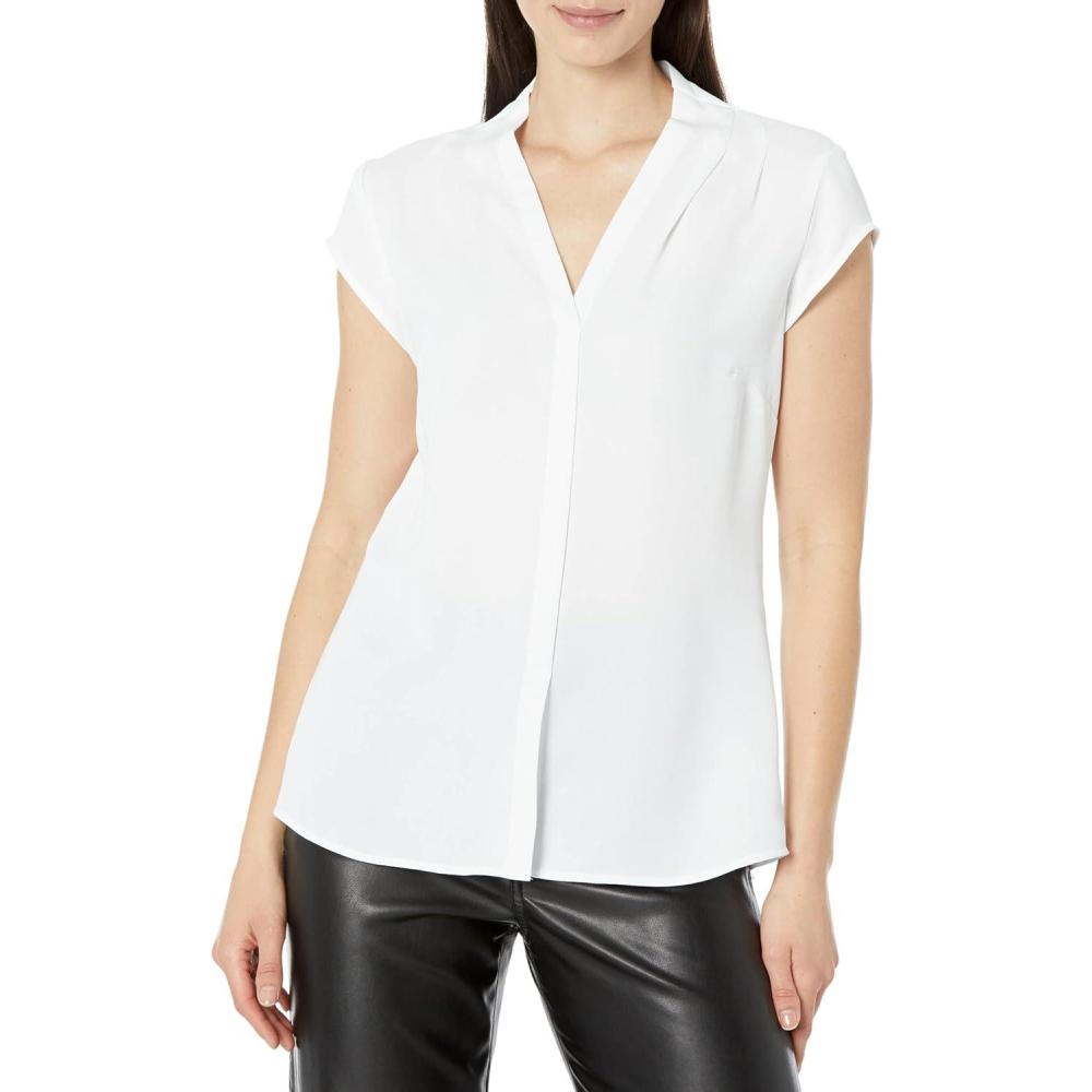 image:imageNICZOE Womens Cap Sleeve Day to Night TopPaper White