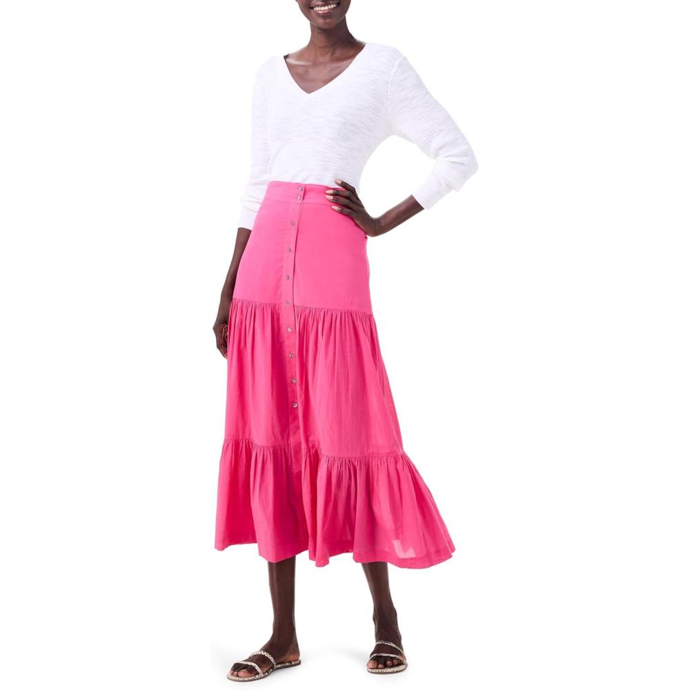image:imageNICZOE Womens Cotton Tiered SkirtWild Pink