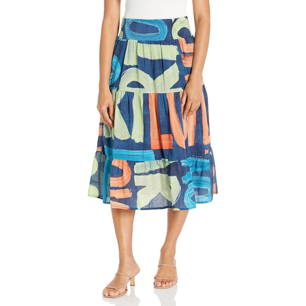 image:imageNICZOE Womens Love Art Joy SkirtIndigo Multi