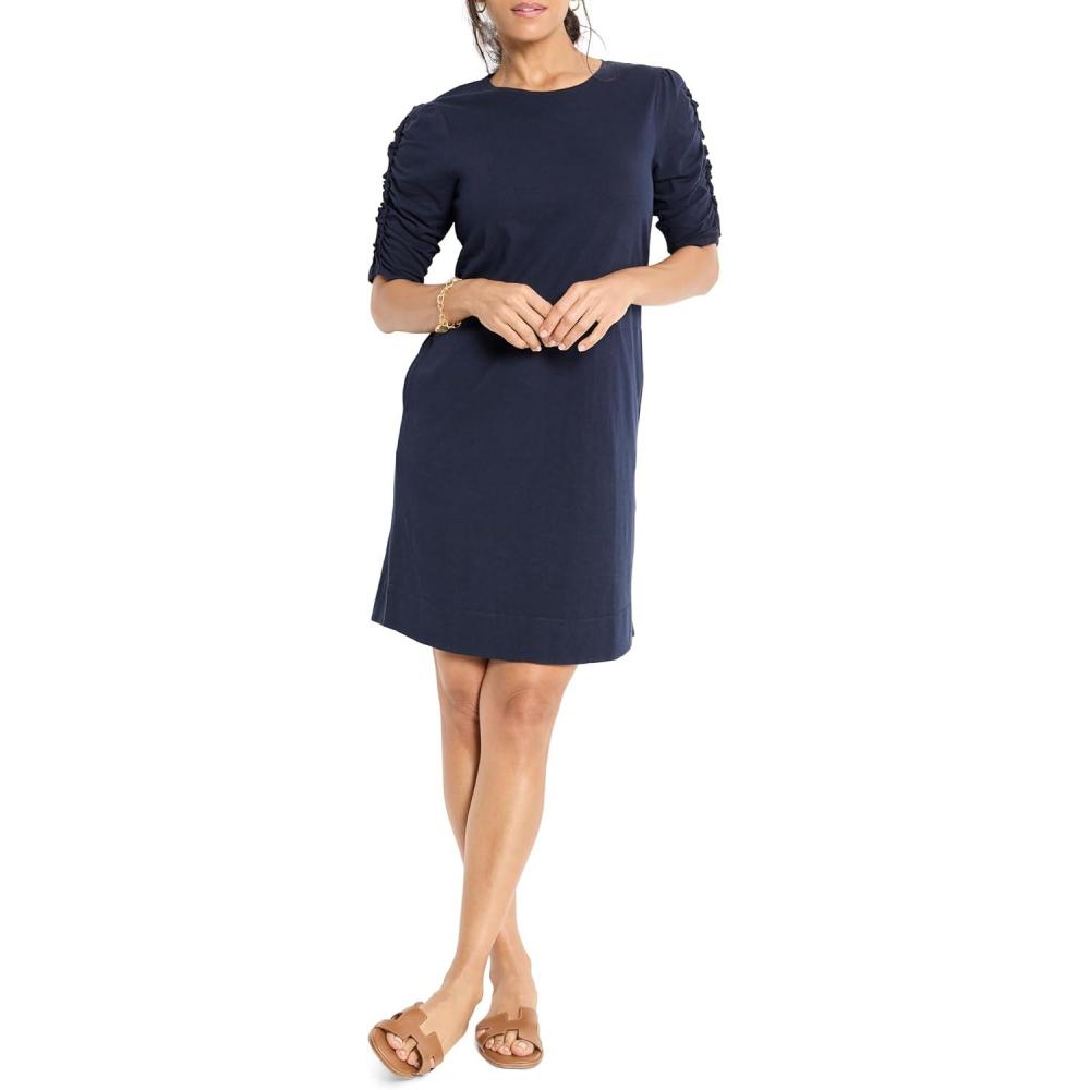 image:imageNICZOE Womens Ruched Elbow Sleeve DressDark Indigo