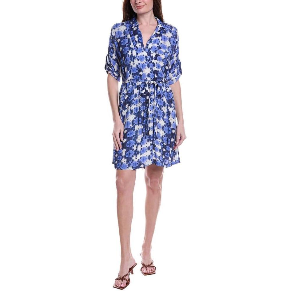 image:imageNICZOE Womens Shibori Stone Belted Devon DressBlue Multi