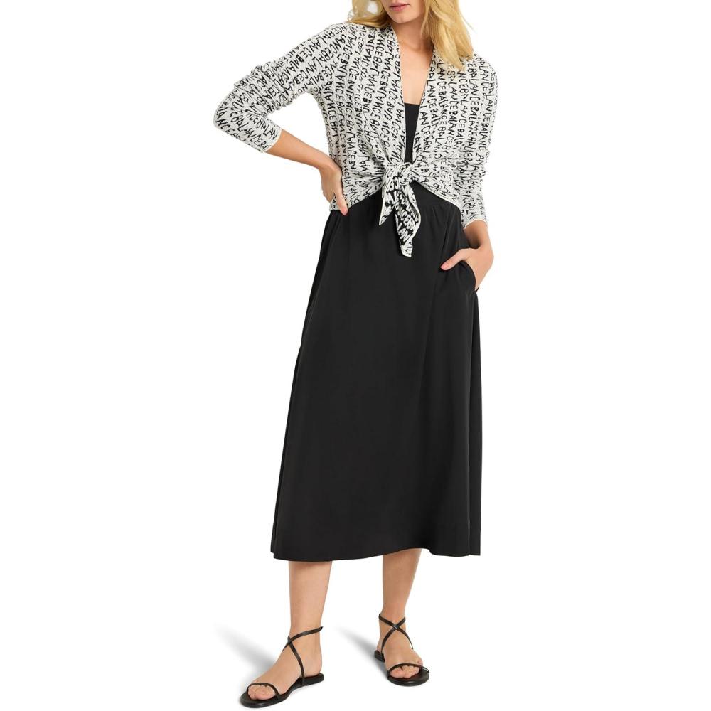image:imageNICZOE Womens Tech Stretch Mixed Media DressBlack Onyx