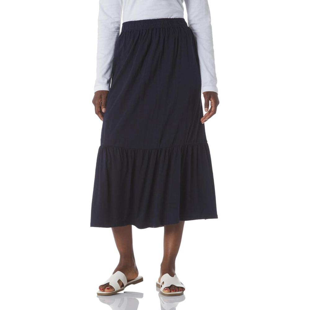 image:imageNICZOE Womens Tiered Midi SkirtDark Indigo