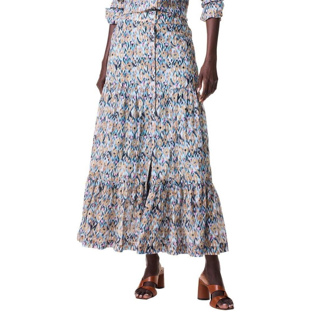 image:imageNICZOE Womens Up Beat Ikat Tiered SkirtBlue Multi