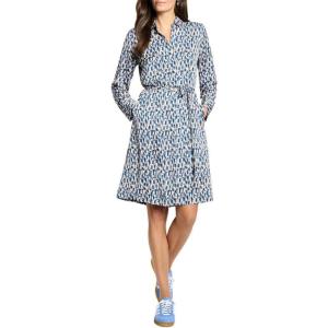 NIC+ZOE Women’s Brushstrokes Long Sleeve Devon Dress(Neutral Multi)