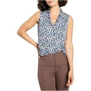 NIC+ZOE Women’s Brushstrokes Ruffled Around Top(Neutral Multi)