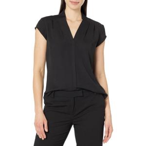 NIC+ZOE Women’s Cap Sleeve Day to Night Top(Black Onyx)