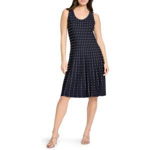 NIC+ZOE Women’s Falling Dot Twirl Dress(Indigo Multi)