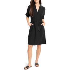 NIC+ZOE Women’s Rumba Linen Belted Devon Dress(Black Onyx)