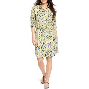 NIC+ZOE Women’s Sunny Skies Sydney Shirt Dress(Yellow Multi)