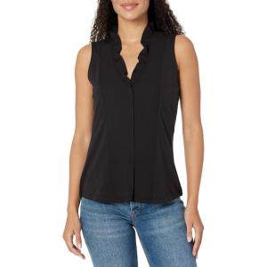 NIC+Zoe Women’s Ruffled Around Tank(Black Onyx)