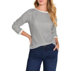 NIC+Zoe Women’s Zig Zag Knit Top(Indigo Multi)