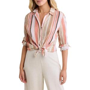 NIC+ZOE Core Cotton Shirt(Pink Stripe)
