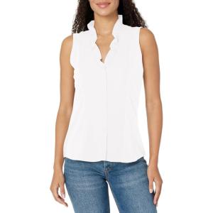 NIC+ZOE Petite Ruffled Around Tank(Paper White)