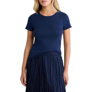 NIC+ZOE Pointelle Rib Georgia Tee(Blue Ink)